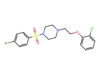 1-(4-Bromophenyl)sulfonyl-4-[2-(2-chlorophenoxy)ethyl]piperazine structure