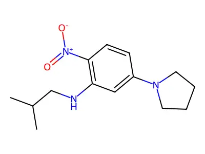 N-(2-methylpropyl)-2-nitro-5-pyrrolidin-1-ylaniline structure