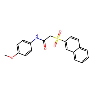N-(4-methoxyphenyl)-2-naphthalen-2-ylsulfonylacetamide structure