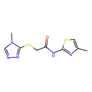 N-(4-methyl-1,3-thiazol-2-yl)-2-[(4-methyl-1,2,4-triazol-3-yl)sulfanyl]acetamide structure