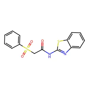 2-(benzenesulfonyl)-N-(1,3-benzothiazol-2-yl)acetamide structure