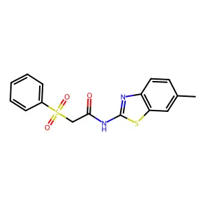 2-(benzenesulfonyl)-N-(6-methyl-1,3-benzothiazol-2-yl)acetamide structure