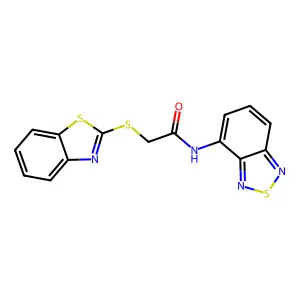 N-(2,1,3-benzothiadiazol-4-yl)-2-(1,3-benzothiazol-2-ylsulfanyl)acetamide structure