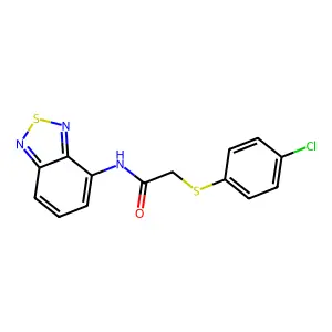 N-(2,1,3-benzothiadiazol-4-yl)-2-(4-chlorophenyl)sulfanylacetamide structure