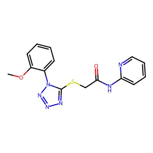 2-[1-(2-methoxyphenyl)tetrazol-5-yl]sulfanyl-N-pyridin-2-ylacetamide structure