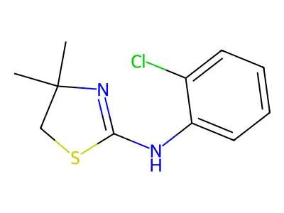 N-(2-chlorophenyl)-4,4-dimethyl-4,5-dihydro-1,3-thiazol-2-amine structure