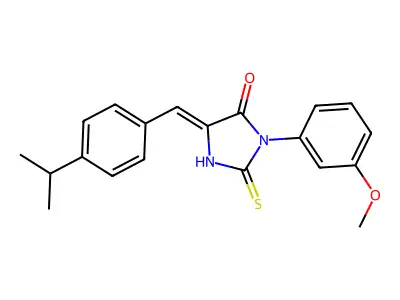 3-(3-methoxyphenyl)-5-{[4-(propan-2-yl)phenyl]methylidene}-2-sulfanylideneimidazolidin-4-one structure
