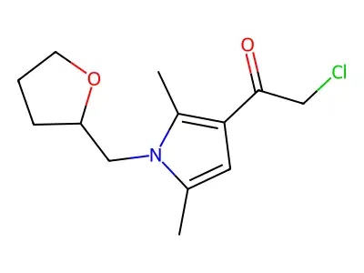 2-chloro-1-[2,5-dimethyl-1-(oxolan-2-ylmethyl)-1H-pyrrol-3-yl]ethan-1-one structure
