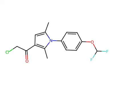 2-chloro-1-{1-[4-(difluoromethoxy)phenyl]-2,5-dimethyl-1H-pyrrol-3-yl}ethan-1-one structure