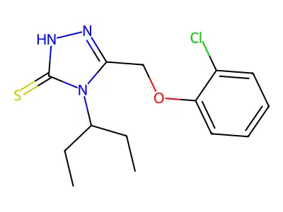 5-(2-chlorophenoxymethyl)-4-(pentan-3-yl)-4H-1,2,4-triazole-3-thiol structure