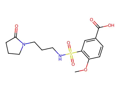 4-Methoxy-3-{[3-(2-oxopyrrolidin-1-yl)propyl]sulfamoyl}benzoic acid structure