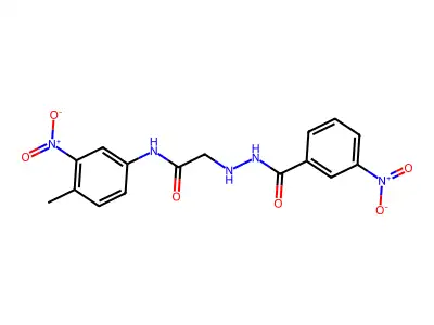 N-(4-methyl-3-nitrophenyl)-2-[2-(3-nitrobenzoyl)hydrazinyl]acetamide structure