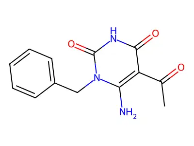 5-acetyl-6-amino-1-benzylpyrimidine-2,4(1H,3H)-dione structure