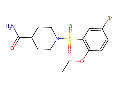 1-[(5-Bromo-2-ethoxyphenyl)sulfonyl]piperidine-4-carboxamide structure