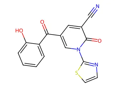 5-(2-Hydroxy-benzoyl)-2-oxo-1-thiazol-2-yl-1,2-dihydro-pyridine-3-carbonitrile structure