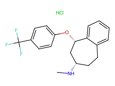 cis-N-Methyl-5-(4-(trifluoromethyl)phenoxy)-6,7,8,9-tetrahydro-5H-benzocyclohepten-7-amine HCl structure