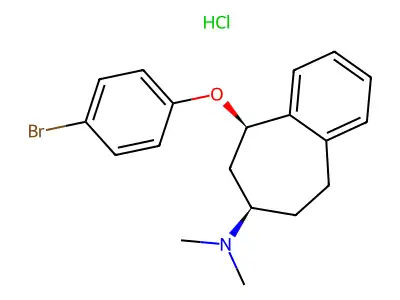 5H-Benzocyclohepten-7-amine, 6,7,8,9-tetrahydro-5-(4-bromophenoxy)-N,N-dimethyl-, hydrochloride, cis- structure
