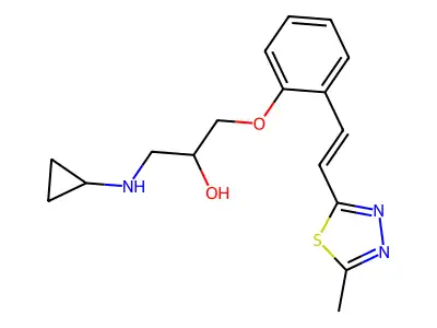 2-Methyl-5-[2-(2-hydroxy-3-cyclopropylamino-propoxy)-styryl]-1,3,4-thiadiazole structure