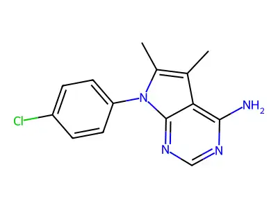 7-(4-chlorophenyl)-5,6-dimethyl-7H-pyrrolo[2,3-d]pyrimidin-4-amine structure
