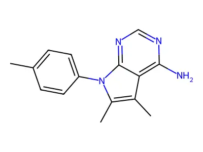 5,6-dimethyl-7-(4-methylphenyl)-7H-pyrrolo[2,3-d]pyrimidin-4-amine structure