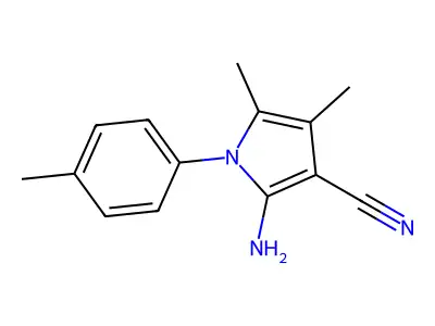 2-amino-4,5-dimethyl-1-(4-methylphenyl)-1H-pyrrole-3-carbonitrile structure