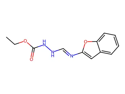 Ethyl hydrogen {[(1-benzofuran-2-yl)imino]methyl}carbonohydrazonate structure