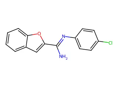 2-Benzofurancarboximidamide, N-(4-chlorophenyl)- structure