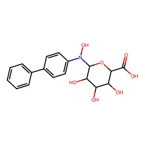 beta-D-Glucopyranuronic acid, 1-((1,1'-biphenyl)-4-ylhydroxyamino)-1-deoxy- structure