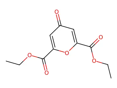 Diethyl 4-oxopyran-2,6-dicarboxylate structure
