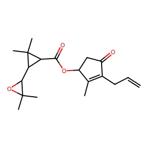 Cyclopropanecarboxylic acid, 3-(3,3-dimethyloxiranyl)-2,2-dimethyl-,2-methyl-4-oxo-3-(2-propenyl)-2-cyclopenten-1-yl ester, (1R-(1alpha(S*),3beta(R*)))- structure