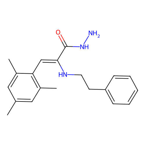 Glycine, N-phenethyl-, 2-(2,4,6-trimethylbenzylidene)hydrazide structure