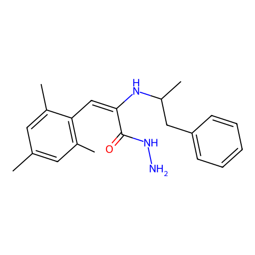 Glycine, N-(alpha-methylphenethyl)-, 2-(2,4,6-trimethylbenzylidene)hydrazide structure