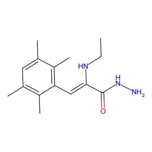 Glycine, N-ethyl-, 2-(2,3,5,6-tetramethylbenzylidene)hydrazide structure