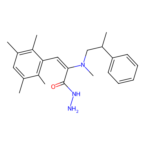 Glycine, N-methyl-N-(alpha-methylphenethyl)-, 2-(2,3,5,6-tetramethylbenzylidene)hydrazide structure