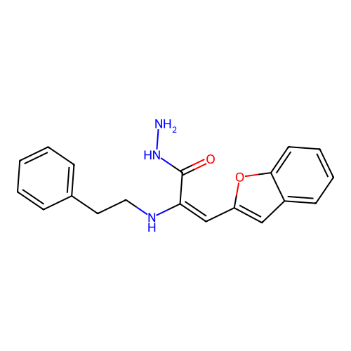Glycine, N-phenethyl-, 2-(2-benzofuranylmethylene)hydrazide structure
