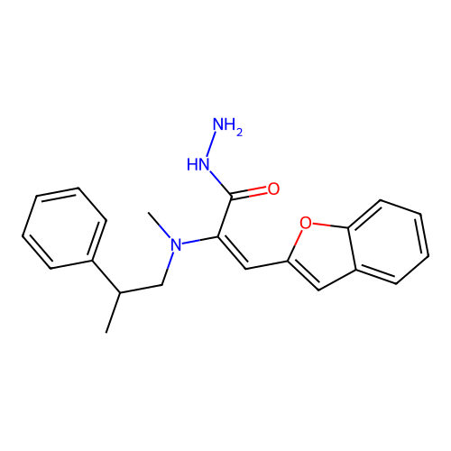 N-Methyl-N-(alpha-methylphenethyl)glycine 2-(2-benzofuranylmethylene)hydrazide structure