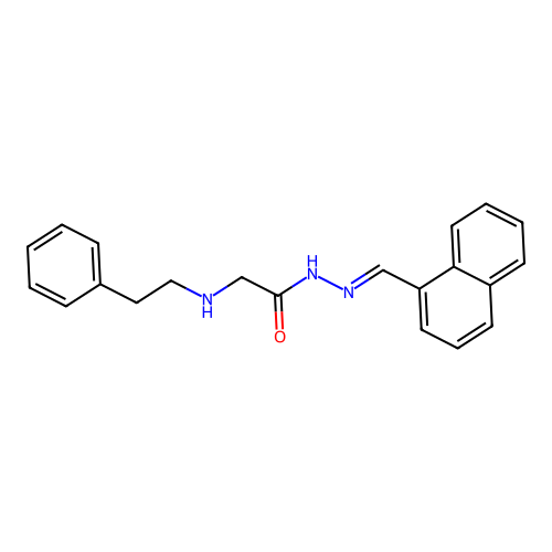 Glycine, N-(2-phenylethyl)-, (1-naphthalenylmethylene)hydrazide structure