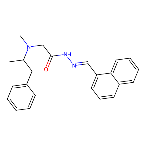Glycine, N-methyl-N-(alpha-methylphenethyl)-, 2-(1-naphthylmethylene)hydrazide structure