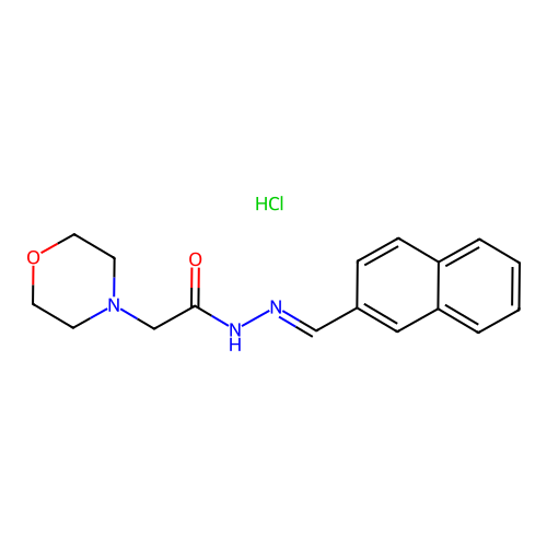 4-Morpholineacetic acid, 2-(2-naphthylmethylene)hydrazide, hydrochloride structure