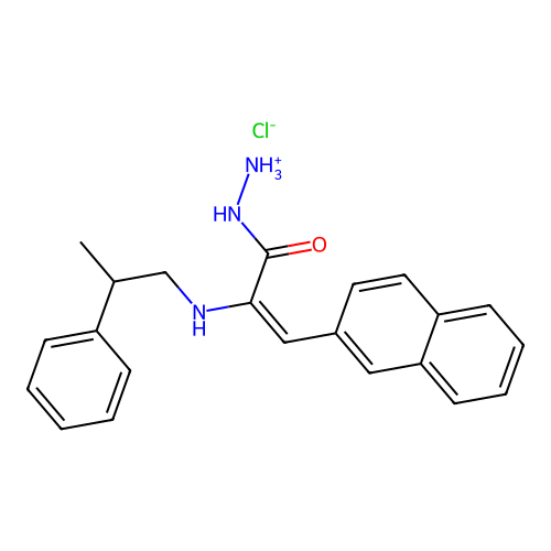 Glycine, N-(alpha-methylphenethyl)-, 2-(1-naphthylmethylene)hydrazide, hydrochloride structure