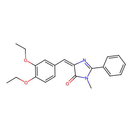 (5E)-5-(3,4-diethoxybenzylidene)-3-methyl-2-phenyl-3,5-dihydro-4H-imidazol-4-one structure