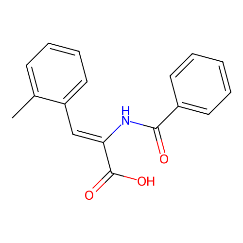 2-benzamido-3-(2-methylphenyl)prop-2-enoic Acid structure