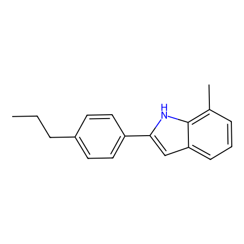7-methyl-2-(4-propylphenyl)-1H-indole structure
