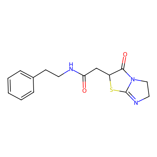 2-(2-oxo-4-thia-1,6-diazabicyclo[3.3.0]oct-5-en-3-yl)-N-phenethyl-acetamide structure