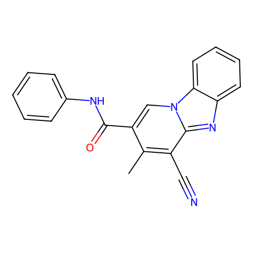4-cyano-3-methyl-N-phenylpyrido[1,2-a]benzimidazole-2-carboxamide structure