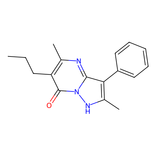2,5-dimethyl-3-phenyl-6-propylpyrazolo[1,5-a]pyrimidin-7(4H)-one structure