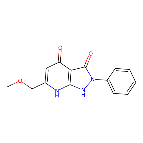6-(methoxymethyl)-2-phenyl-1H-pyrazolo[3,4-b]pyridine-3,4(2H,7H)-dione structure