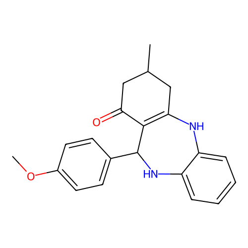 11-(4-methoxyphenyl)-3-methyl-2,3,4,5,10,11-hexahydro-1H-dibenzo[b,e][1,4]diazepin-1-one structure