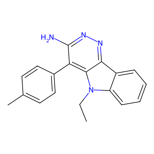 5-Ethyl-4-(p-tolyl)pyridazino[4,3-b]indol-3-amine structure