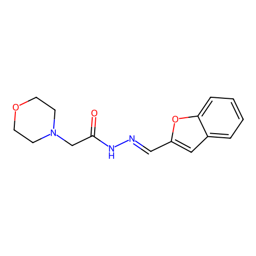 4-Morpholineacetic acid, 2-(2-benzofuranylmethylene)hydrazide structure